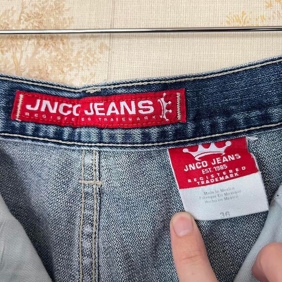 Vintage Embroidered Dragon Baggy JNCO Shorts Jorts Size 36 - Picture 3 of 8